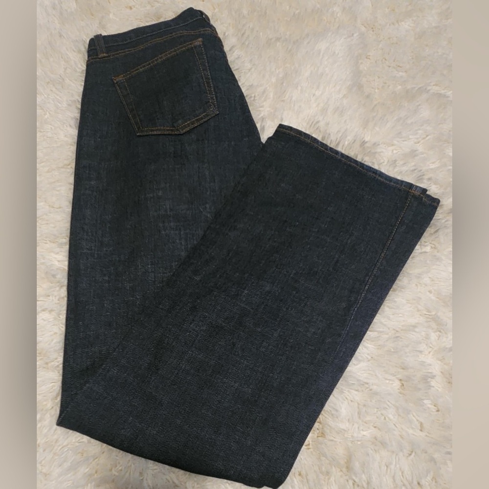 J. CREW Darkwash Lowrise Some Stretch Bootcut Size 28Rx32 Denim Blue Jeans EUC